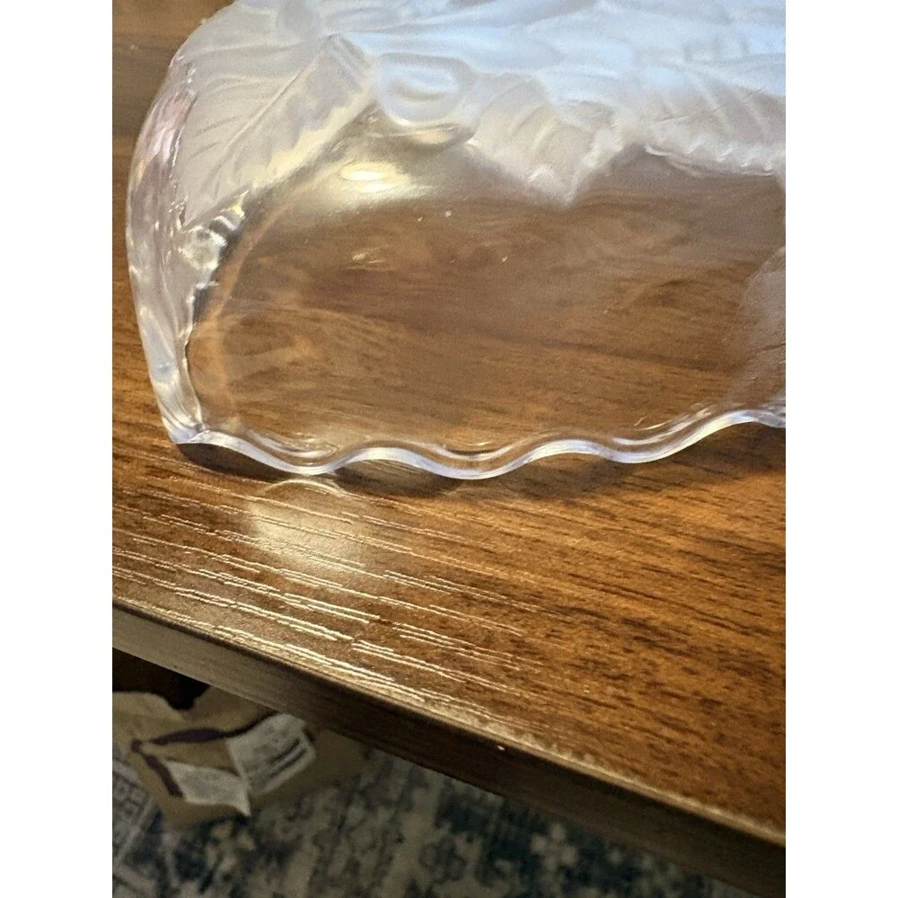 Home Beautiful Clear Heart-Shaped Glass Bowl, Floral Rose, Japan, Printed
